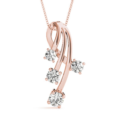 14K Rose Gold 1 CT Diamond Journey Pendant