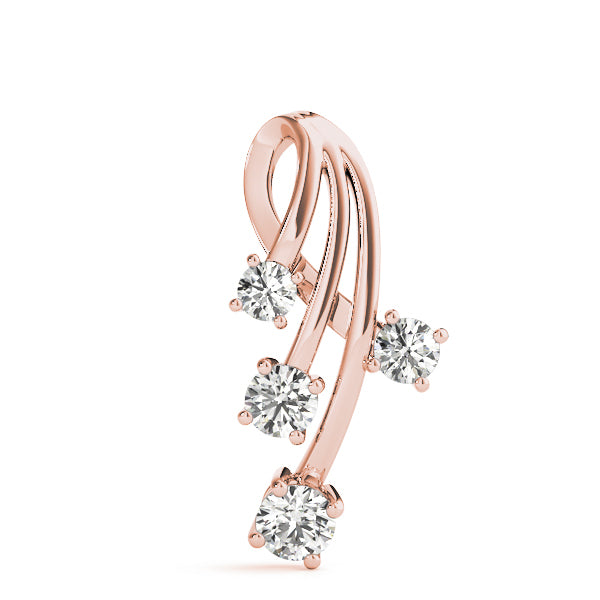14K Rose Gold 1 CT Diamond Journey Pendant