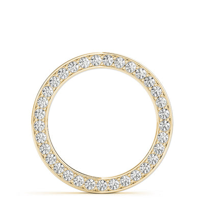 14K Yellow Gold Round Diamond Circle Pendant