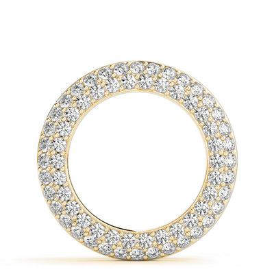 14K Yellow Gold Round Diamond Circle Pendant