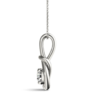 1 CT Round Diamond Love Knot Pendant