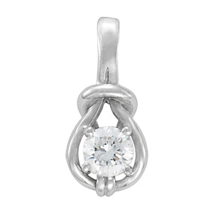1 CT Round Diamond Love Knot Pendant