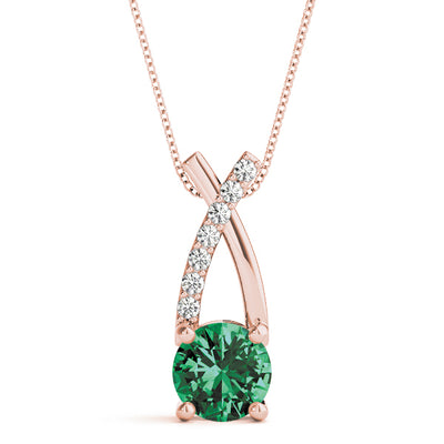 14K Rose Gold 1 CT Diamond Accent Pendant