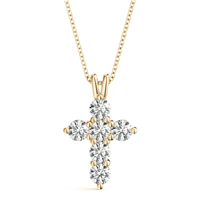 14K Yellow Gold Round Diamond Fashion Pendant