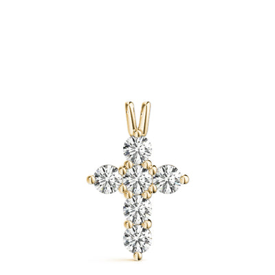 14K Yellow Gold Round Diamond Fashion Pendant