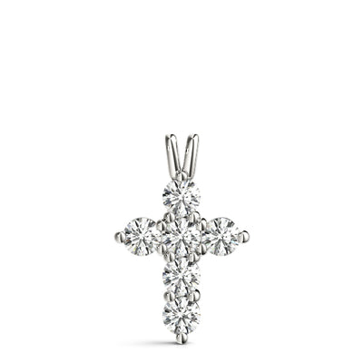 Multi-Diamond Cross Pendant Necklace