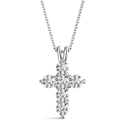 Multi-Diamond Cross Pendant Necklace