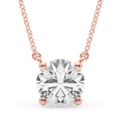 14K Rose Gold 1ct Diamond Solitaire Pendant