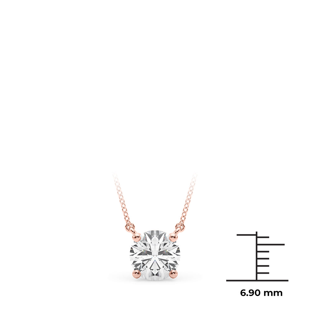 14K Rose Gold 1ct Diamond Solitaire Pendant