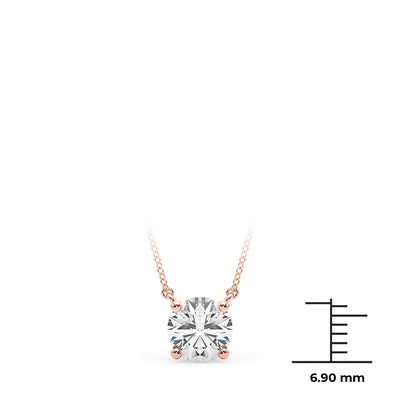 14K Rose Gold 1ct Diamond Solitaire Pendant