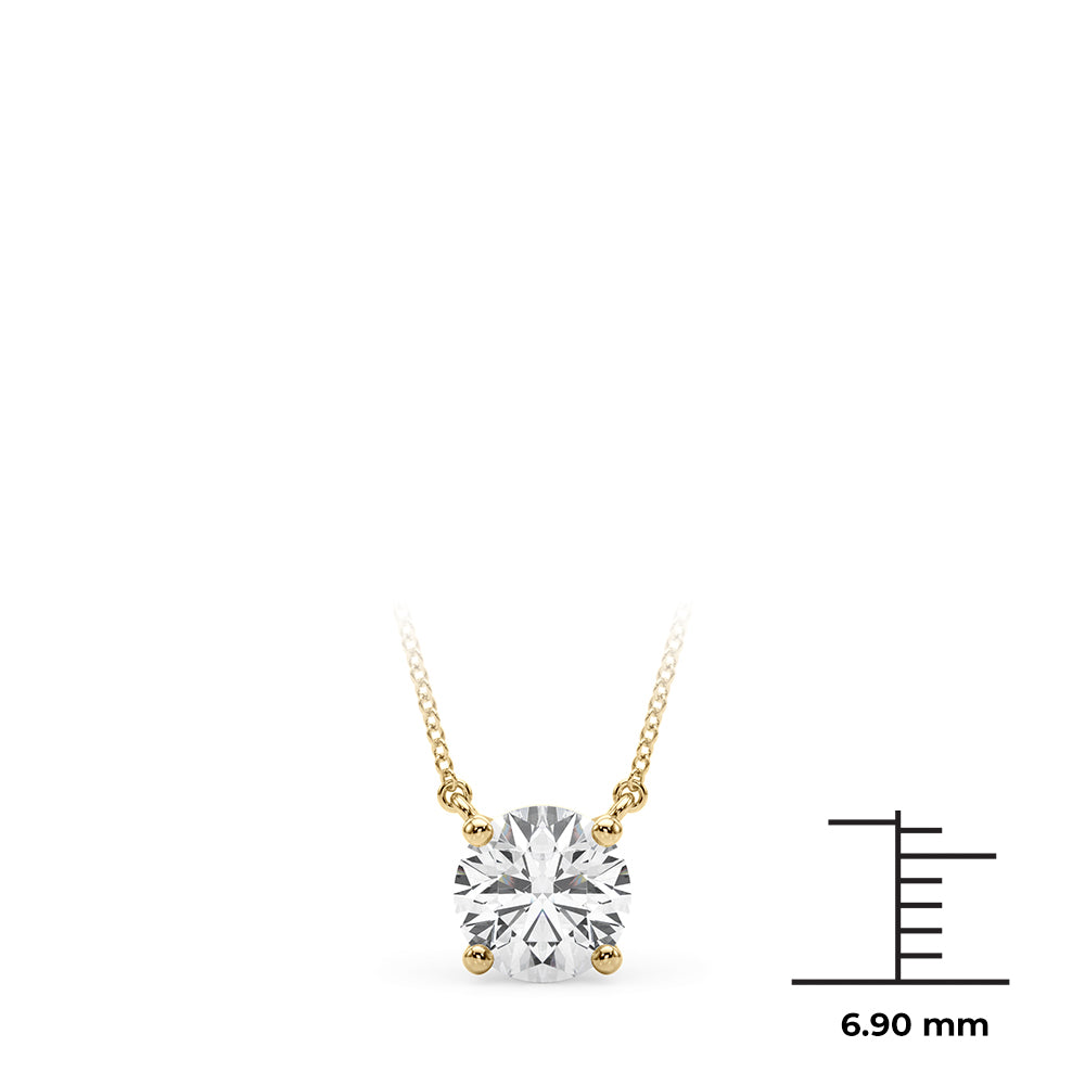 14K Yellow Gold 1ct Round Diamond Solitaire Pendant