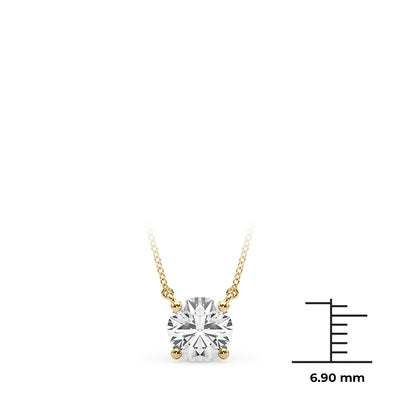 14K Yellow Gold 1ct Round Diamond Solitaire Pendant