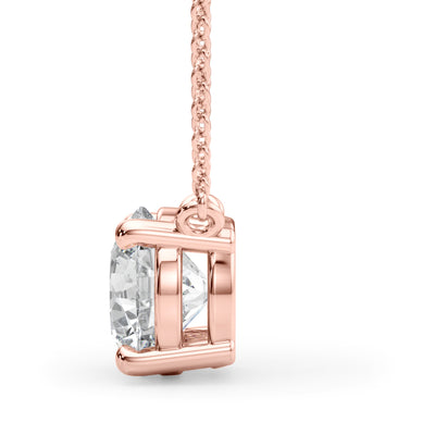 14K Rose Gold 1ct Diamond Solitaire Pendant