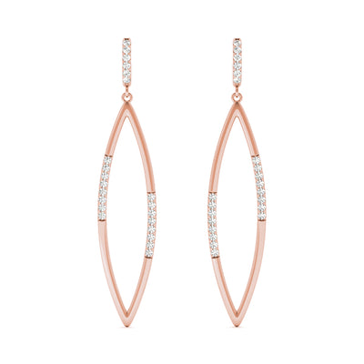 14K Rose Gold Diamond Fashion Earrings