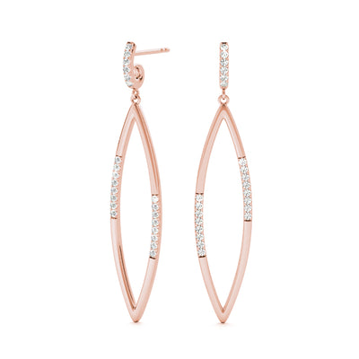 14K Rose Gold Diamond Fashion Earrings