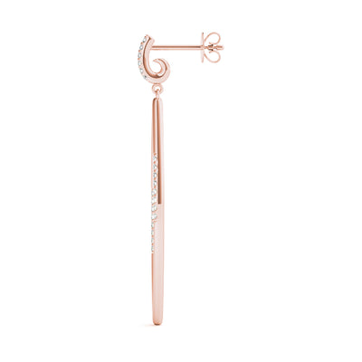 14K Rose Gold Diamond Fashion Earrings