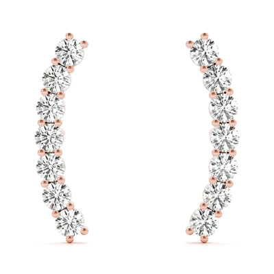 14K Rose Gold Diamond Fashion Earrings
