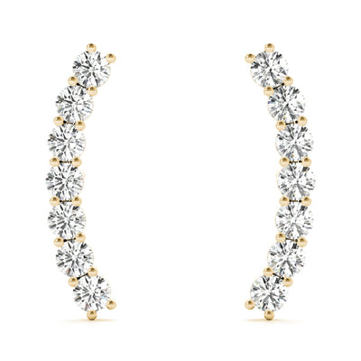 14K Yellow Gold Round Diamond Fashion Earrings