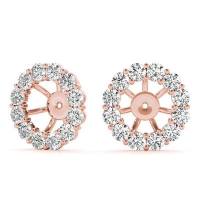 14K Rose Gold Diamond Fashion Earrings