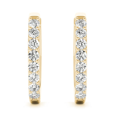 14K Yellow Gold Round Diamond Fashion Earrings