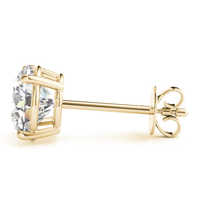 14K Yellow Gold Diamond Solitaire Stud Earrings