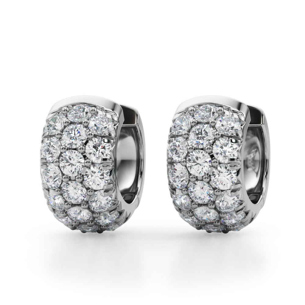 Round Diamond Huggie Earrings