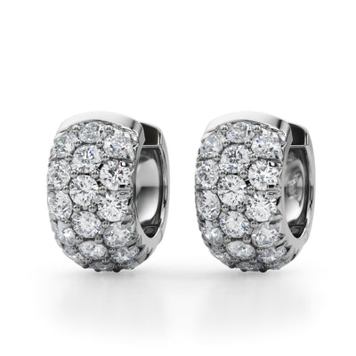 Round Diamond Huggie Earrings