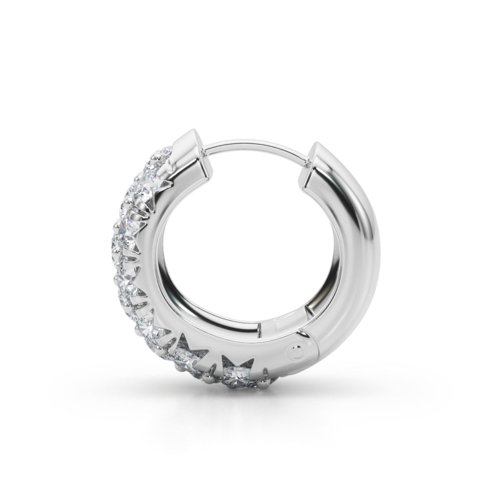 Round Diamond Huggie Earrings