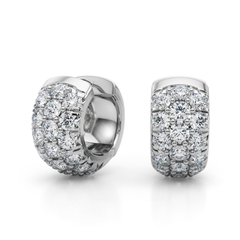 Round Diamond Huggie Earrings