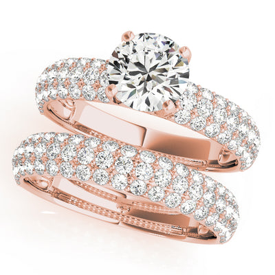 18K Rose Gold 1 ct Diamond Pave Engagement Ring