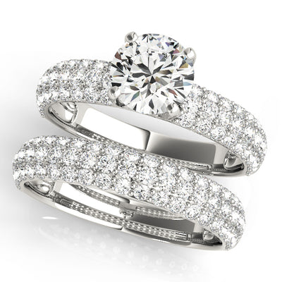 Round Diamond Pave Engagement Ring