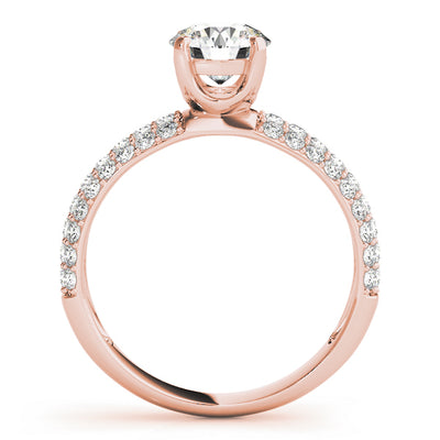 18K Rose Gold 1 ct Diamond Pave Engagement Ring