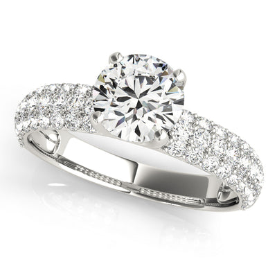 Round Diamond Pave Engagement Ring
