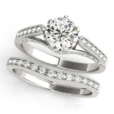 Round Diamond Single Row Engagement Ring