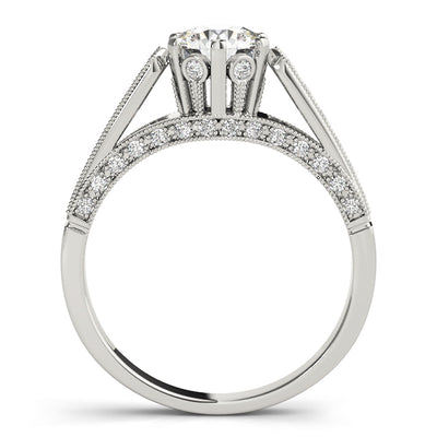 Round Diamond Single Row Engagement Ring