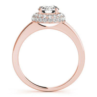14K Rose Gold 1 CT Diamond Halo Engagement Ring