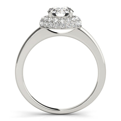 1 CT Round Diamond Halo Engagement Ring