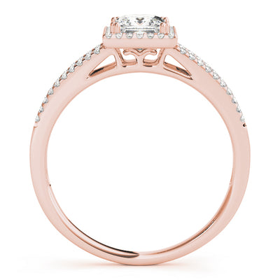 14K Rose Gold 1 CT Diamond Halo Engagement Ring