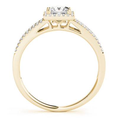 14K Yellow Gold 1 CT Diamond Halo Engagement Ring