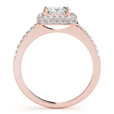 14K Rose Gold 1.20ctw Diamond Halo Engagement Ring