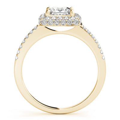 14K Yellow Gold 1.20 ctw Diamond Halo Engagement Ring