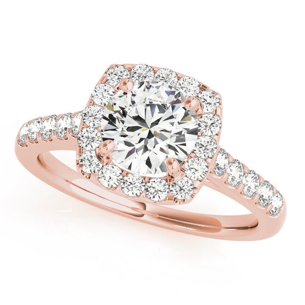 14K Rose Gold 1.5 ctw Diamond Halo Engagement Ring