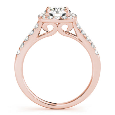 14K Rose Gold 1.5 ctw Diamond Halo Engagement Ring
