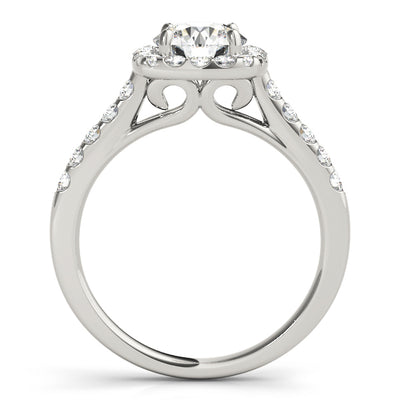 1 CT Round Diamond Halo Engagement Ring