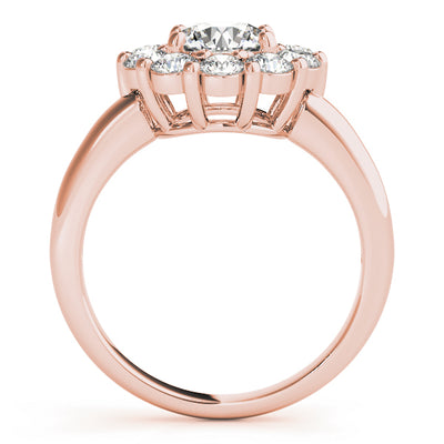 18K Rose Gold 2 CT Diamond Halo Engagement Ring