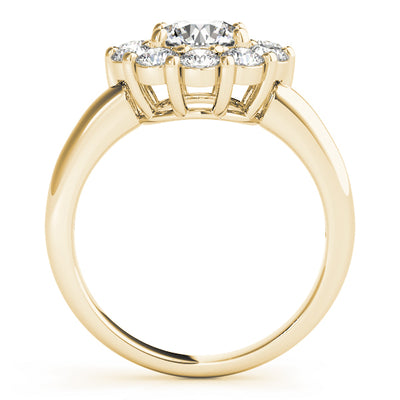 14K Yellow Gold Diamond Halo Engagement Ring 2 ctw