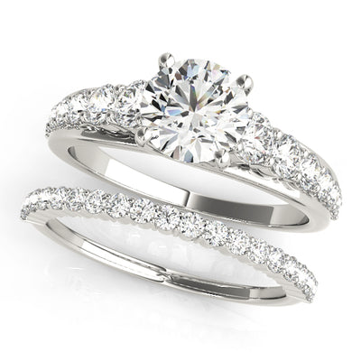 Round Diamond Single Row Engagement Ring