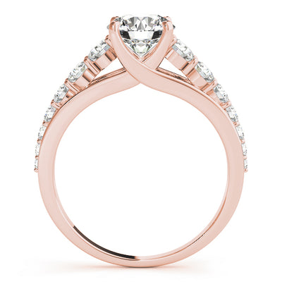 18K Rose Gold 1 ct Diamond Single Row Engagement Ring