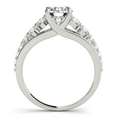 Round Diamond Single Row Engagement Ring