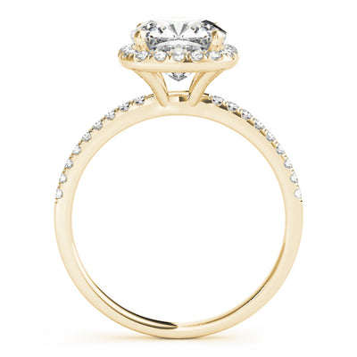 14K Yellow Gold Cushion Diamond Halo Ring